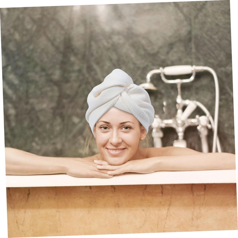 Ipetboom 2pcs Super Absorbent Hair Drying Cap Soft Towel Turban