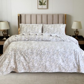 Elegant Comfort Ultra Soft 4-Piece 100% Turkish Cotton Flannel Sheet Set - Holiday Christmas Flannel Sheets, Warm and Cozy Premium Quality, Deep Pocket Fitted Sheet- Twin, Maya Flower