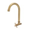 Antique Brass Basin Faucet with Cross Knob Single Handle Faucet