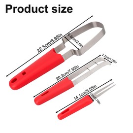 3-in-1 Watermelon Cutter Slicer Tool, Stainless Steel Watermelon Popsicle Cutter Multifunctional Portable Fruit Melon Fork Slicer Knife for Home Picnic Camping Kitchen Gadgets