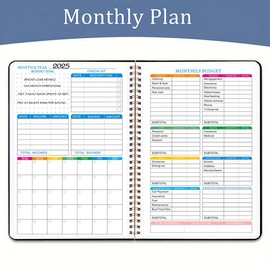 OSYLICT Budget Planner,Monthly Finance Organizer with Expense Tracker Notebook to Manage Your Money Effectively, Undated Finance Planner/Account Book, Start Anytime, 1 Year Use, A5,(Gold)