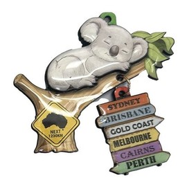 I Love Aus Sleepy Koala City Signs Hanging Ornament