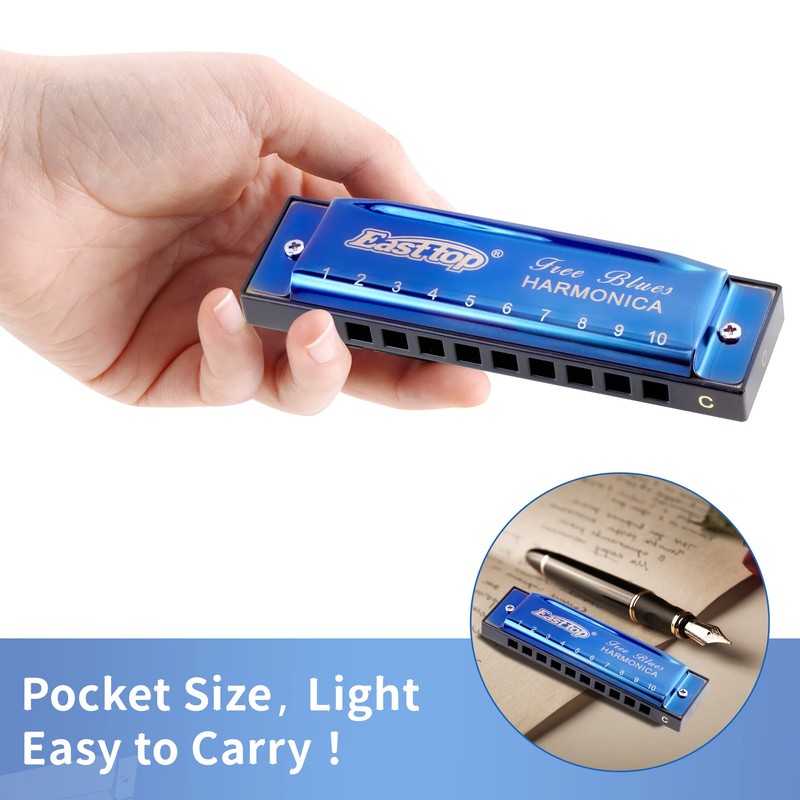 East top Blues Diatonic Harmonica in C, 10 Holes Blues