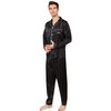 RuanMM Mens Satin Long Sleeve Silky Pajamas Premium Button Down