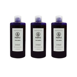 &PURPLE Murasaki Purple Shampoo, Color Shampoo, Salon Exclusive Product, Contains 9 Types of Organic and Herbal Extracts for High Hydration, Non-Silicone, 8.5 fl oz (250 ml), 3 Bottles