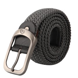 XJSGS Mens Belt,Elasticated belt, Elastic Belt for Men, Unisex Men Women Multicolor Woven Stretch Belts (grey(silver-grey buckle)