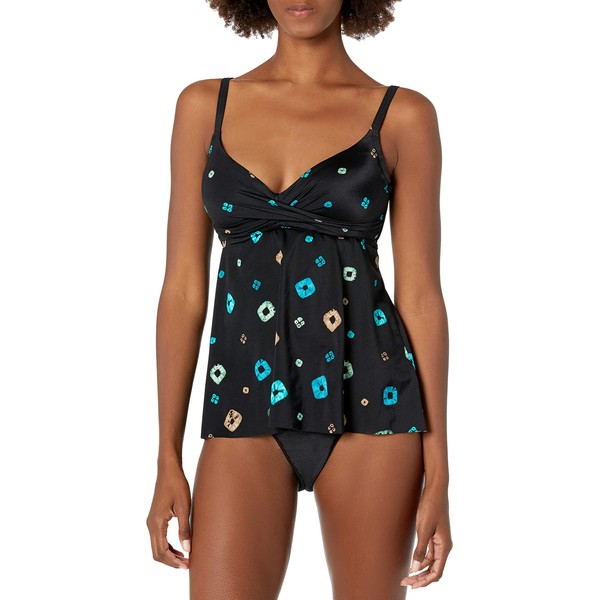 Contours by Coco Reef Women's Standard Diamond WRAP Tankini, Black