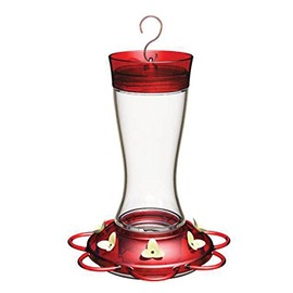 GARNET GLASS HUMMINGBIRD FEEDER