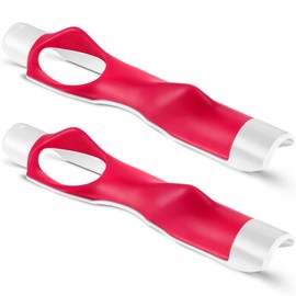 RoundFunny 2 Pack Golf Grip Trainer Attachment for Improving Hand Positioning on Club Right Handed Golf Swing Trainer for Kids and Woman Beginner Learn Correct Grip Posture(Rose Red)