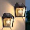 LUTEC 2 Pack Solar Wall Lights Outdoor, Solar Wall Lanterns