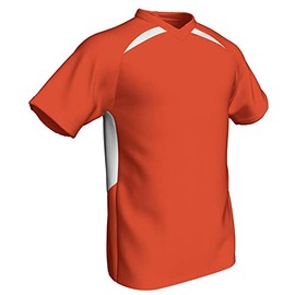 CHAMPRO Check Baseball Jersey, Adult X-Large, Orange, White