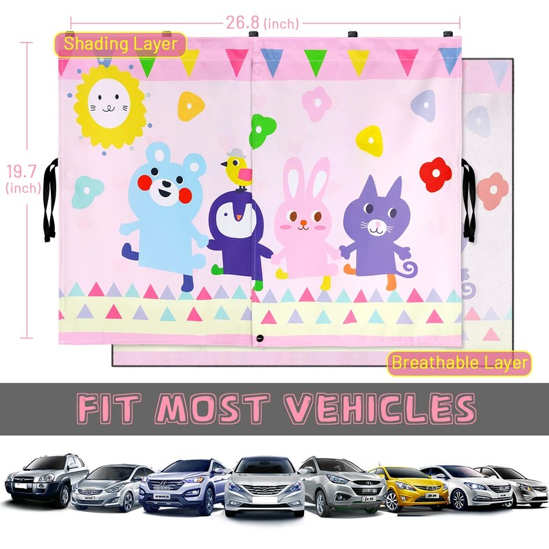 Car Window Shade for Baby, 2pcs Magnetic Auto Sun Shades