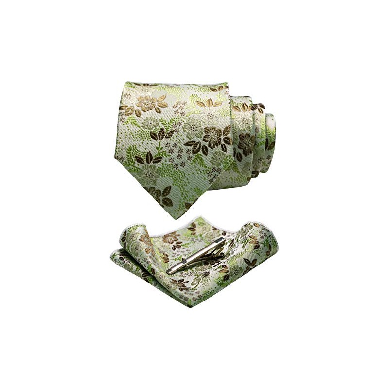 JEMYGINS Mens Floral Ties and Pocket Square Sets with Tie