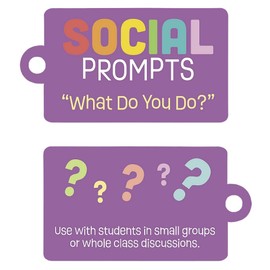 Fun Express Social Emotional Learning Social Skills Prompt Cards on Ring Laminated Double-Sided Card Sets Interactive Tool for Kids Promotes Empathy Communication & Emotional Awareness 6 Pieces