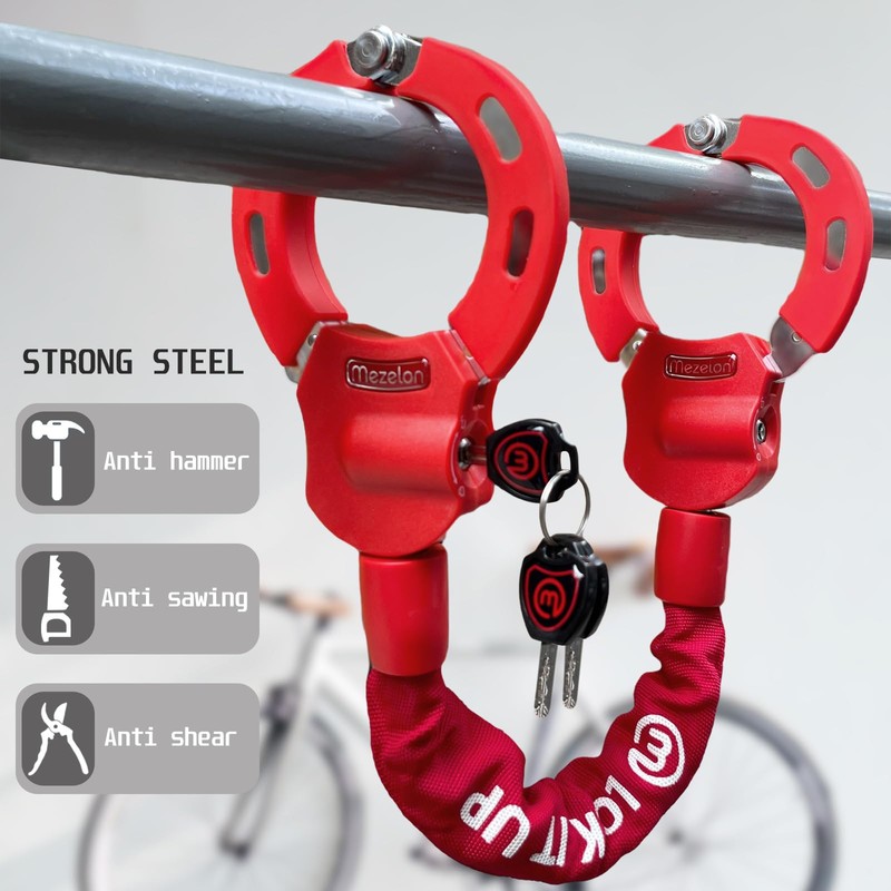 Mezelon Electric Scooter Lock, 8mm Chain Lock Bike Locks Heavy