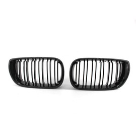 Double Bridge Front Kidney Grill Grilles, Glossy Black, E46, 4Door, 02-05