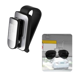 IHOTDER Sunglasses Holders for Car Visor,Cool US Flag Car Sunglass Holder Clip for Holding Glasses/Tickets/Cards,Car Must Haves Car Interior Accessories Visor Sunglasses Holder Clip (Black+Silver)