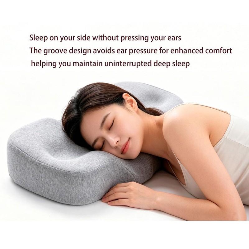 Memory Foam Cervical Pillow, Contour Design Relieves Neck Pain &