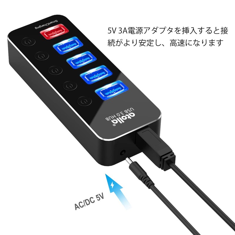 USB 3.0 Hub, Power Included, atolla USB Hub, 5 Ports,