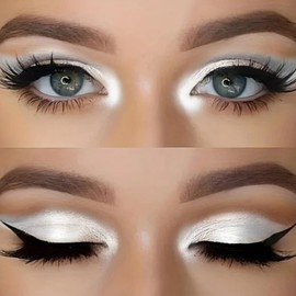 Single Matte White Eyeshadow,White Eyeshadow Single,Shimmer E/yeshadow,Pressed Fine Powder with High Pigment&Long-lasting Sweatproof Formula,Waterproof Whi/te Shimmer Eye/shadow for All Skin Tones