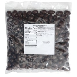 Dark Chocolate Covered Almonds, 2 Pound Bulk Bag, Chocolate Covered Nuts, The Hampton Popcorn & Candy Company