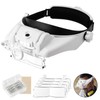 Lighted Head Magnifying Glasses Visor Headset with Light - Headband
