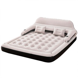 DIMAR GARDEN Queen Size Air Mattress with Headboard and Pillows, Inflatable Bed Blow Up Bed
