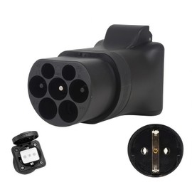 Zjyufy Adapter Type 2 to Schuko for Charging Station, Adapter Charging Cable Type 2 Plug to Schuko Coupling for City Charging Stations, EV Charging Adapter for Electric Bicycles, Scooters, Electric