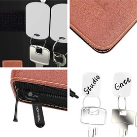 Northwall Leather Key Storage Organizer Case – 28 Tags Zippered Binder for Property, Office, and Car Keys – Portable Landlord Key Organizer for Landlords and Real Estate Professionals (Brown)
