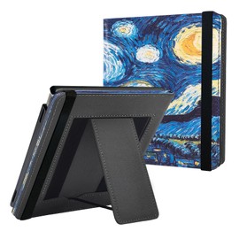 BOZHUORUI Case for 7" Onyx Boox Go 7 B/W & Go 7 Color (Gen I/II, 2025/2024) & Boox Page | Built-in Foldable Stand & Double Hand Straps | with Sleep/Wake | PU Leather SleepCover (Starry Sky)