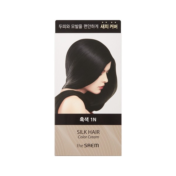 The Saem Silk Hair Color Cream Gray Gray Cover Black