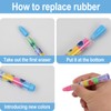 Pack of 4 Stackable Rubber Pen Style Erasers 5 Colours