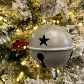 Haute Decor - Adornos de cascabel, 8.5 cm de diámetro, paquete de 6