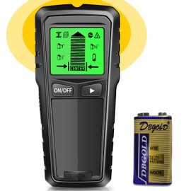 Stud Finders Wall Scanner Detector, 5-in-1 Electronic Stud Finder with LCD Display & Audio Alarm, Wall Scanner Sensor for Wood, AC Live Wire, Metal Studs Detection (TH430 black)