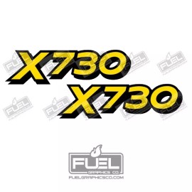 Aftermarket X730 Lawn Tractor Lawnmower Premium Vinyl Decal 2-Pack - 6" wide x 1.625" tall