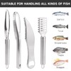 8PCS Fish Scaler Remover, Stainless Steel Fish Scaler with Gloves,