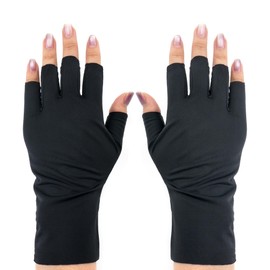 Medsuo UV Gloves for Gel Nails Professional UPF50+ UV Protection Gloves for Driving Cycling Fishing Running (Black)