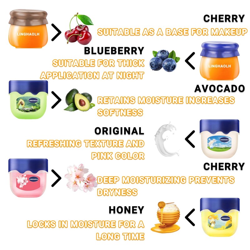 Bee Lip Balm Honey Pot Set, 6PCS Moisturizing Mask for