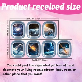 SUPERDANT 3D Wall Sticker Universe and Galaxy 3D Wall Sticker Plane Hanging Window Wall Sticker Space Wall Art Sticker Vinyl Wall Sticker for Boys Children's Room Nursery Classroom