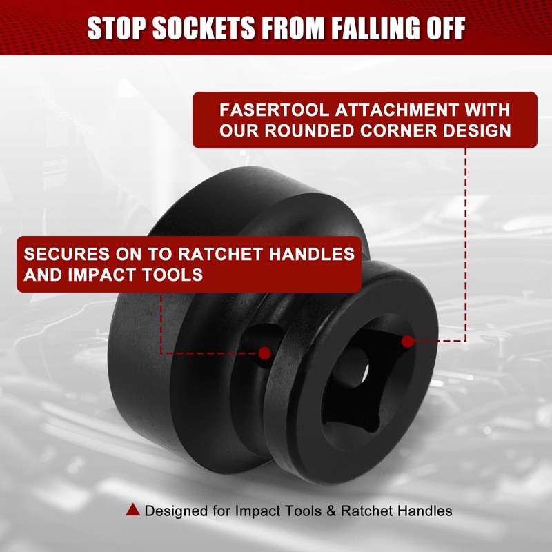 MIXPOWER 1/2" Drive Stubby Impact Socket,CR-MO,28mm,6-Point,Metric,Radius Corner Design, Axle Nut
