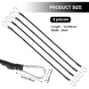 WANGBINGFF 4Pcs Black Bungee Cord with Carabiner, 1m Long, 8mm