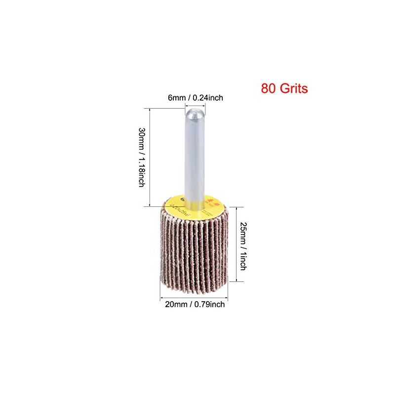 sourcing map 20mm Flap Wheels Shank Mounted Sandpaper Abrasive Wheel