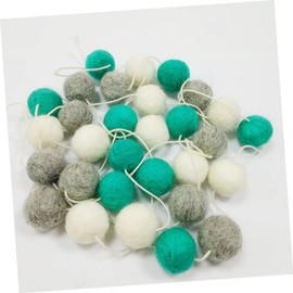 ULTECHNOVO Balls Wool Felt Ball Pom Poms Garland White Grey Green Wall Hanging Pendant for Bedroom Birthday Party Shower Decor