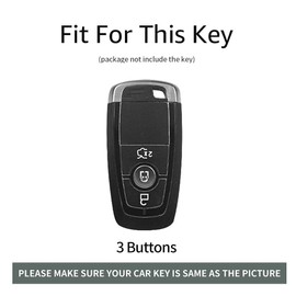 ontto TPU Car Key fob Cover Fit for Ford Mustang Fusion Explorer F-150 F-250 F-350 Mustang Key case Shell Key Holder Bag Keychain Keyring Protector Accessories 3 Buttons White B