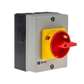 RS Pro 466249 4 Pole DIN Rail Panel Mount Non-Fused Switch Disconnector 20 A 7.5 kW IP65