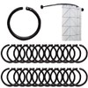 Fc'Noqgn Pack of 24 Shower Curtain Rings, Plastic Shower Curtain