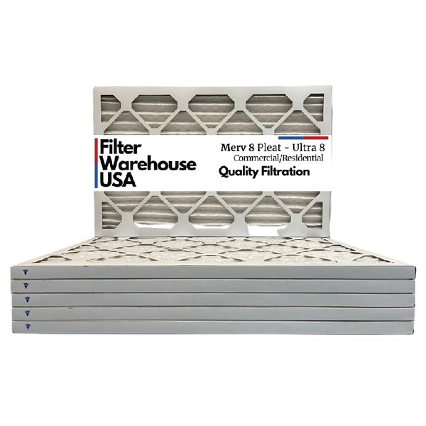 Ultra8 by FilterWarehouseUSA 18x18x1 Merv 8, Pleated, HVAC Furnace Air
