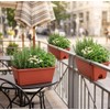 Yokodaza Red Window Box Planters, 7 Pack Rectangular Plastic Flower