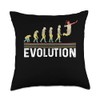 Evolution Graphic Badminton Player Shuttlecock Sports Smash Throw Pillow