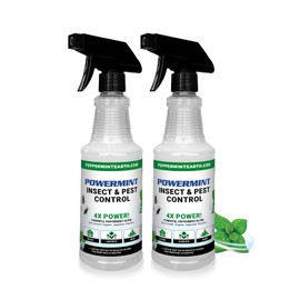 Powermint 16 Oz Peppermint Oil Insect & Pest Control 2-Pack - Natural Spray for Spiders, Ants, Ticks, and More